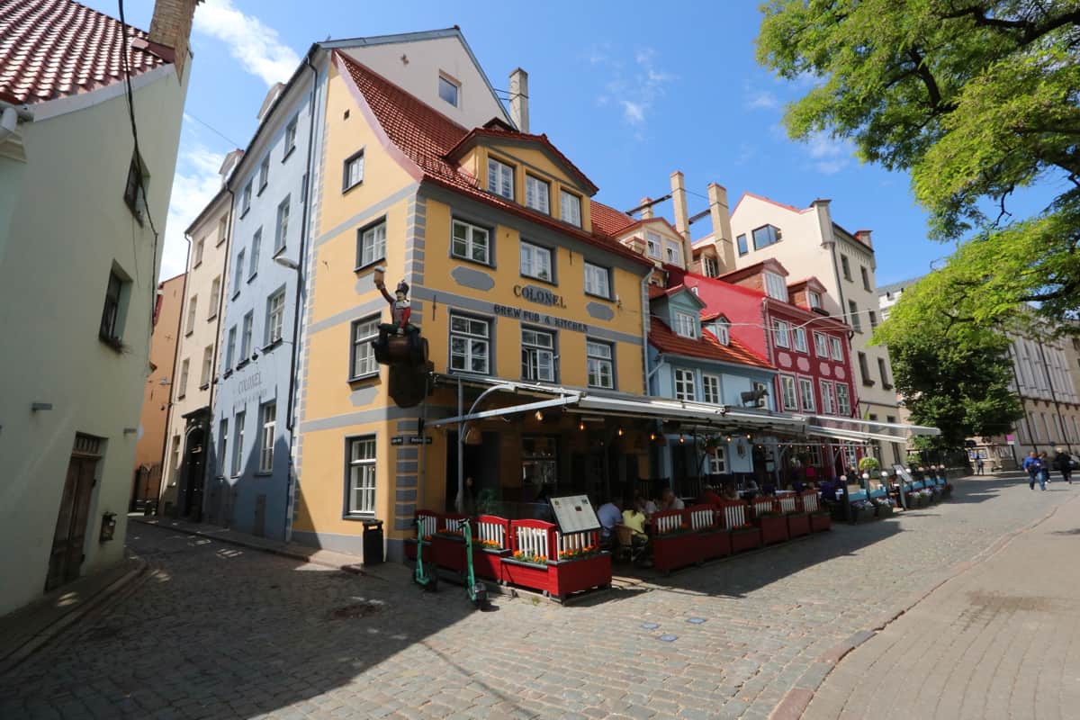 colourful buildings Riga