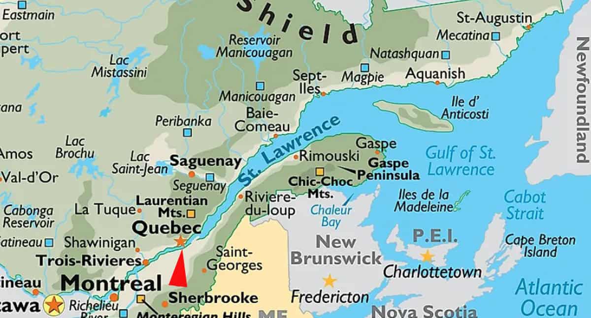Location of Quebec City