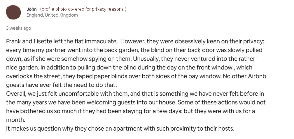 The Worst Review we’ve ever received as guests on Airbnb